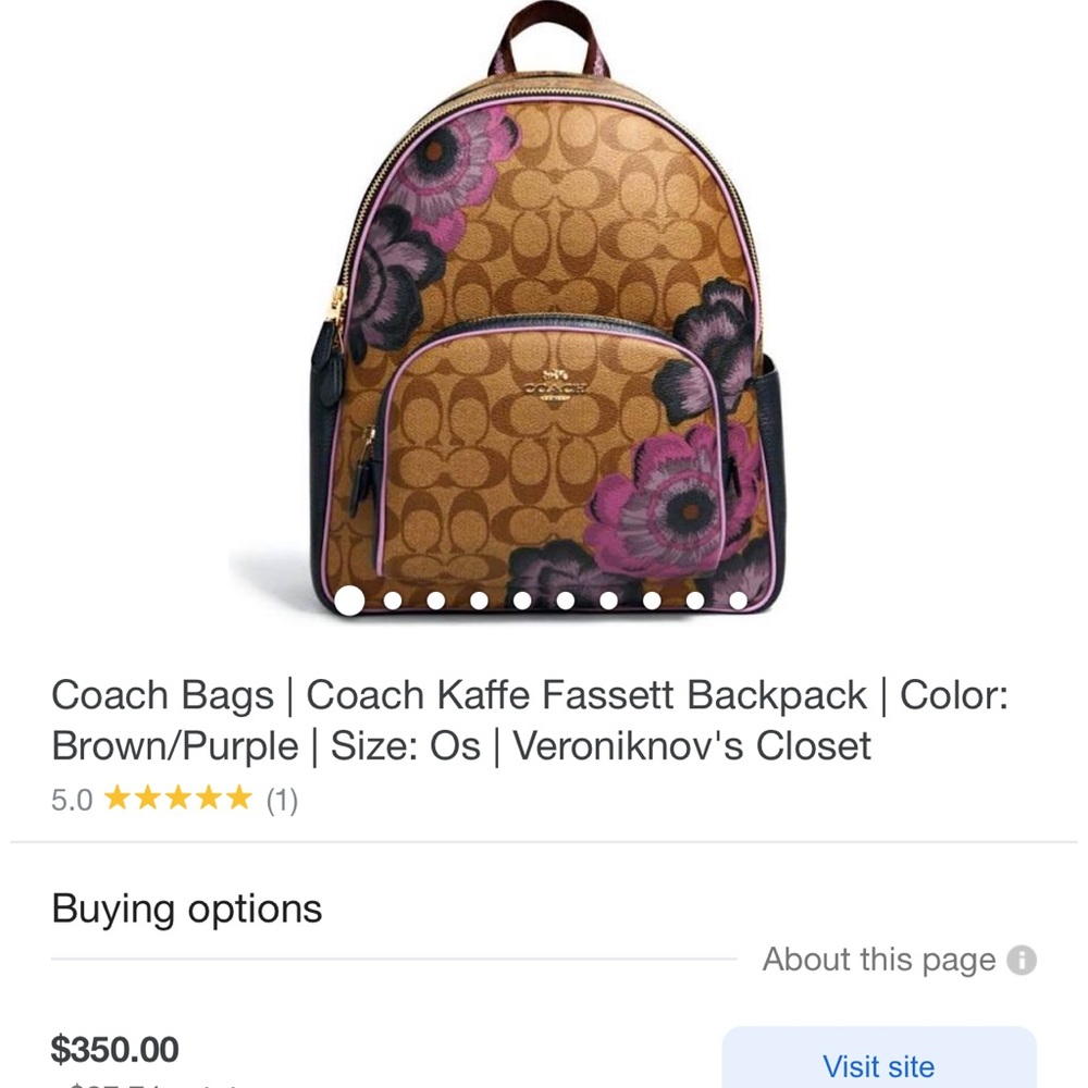 Authentic Coach Backpack
